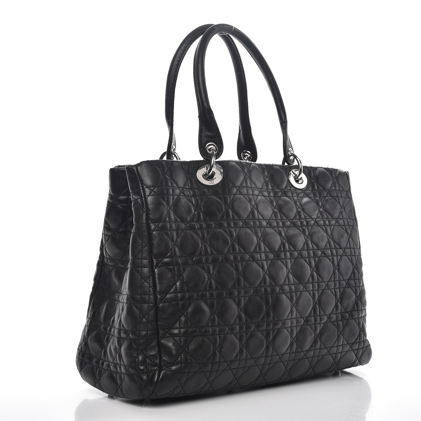 Lambskin Cannage Large Soft Lady Dior Shopping Tote Black