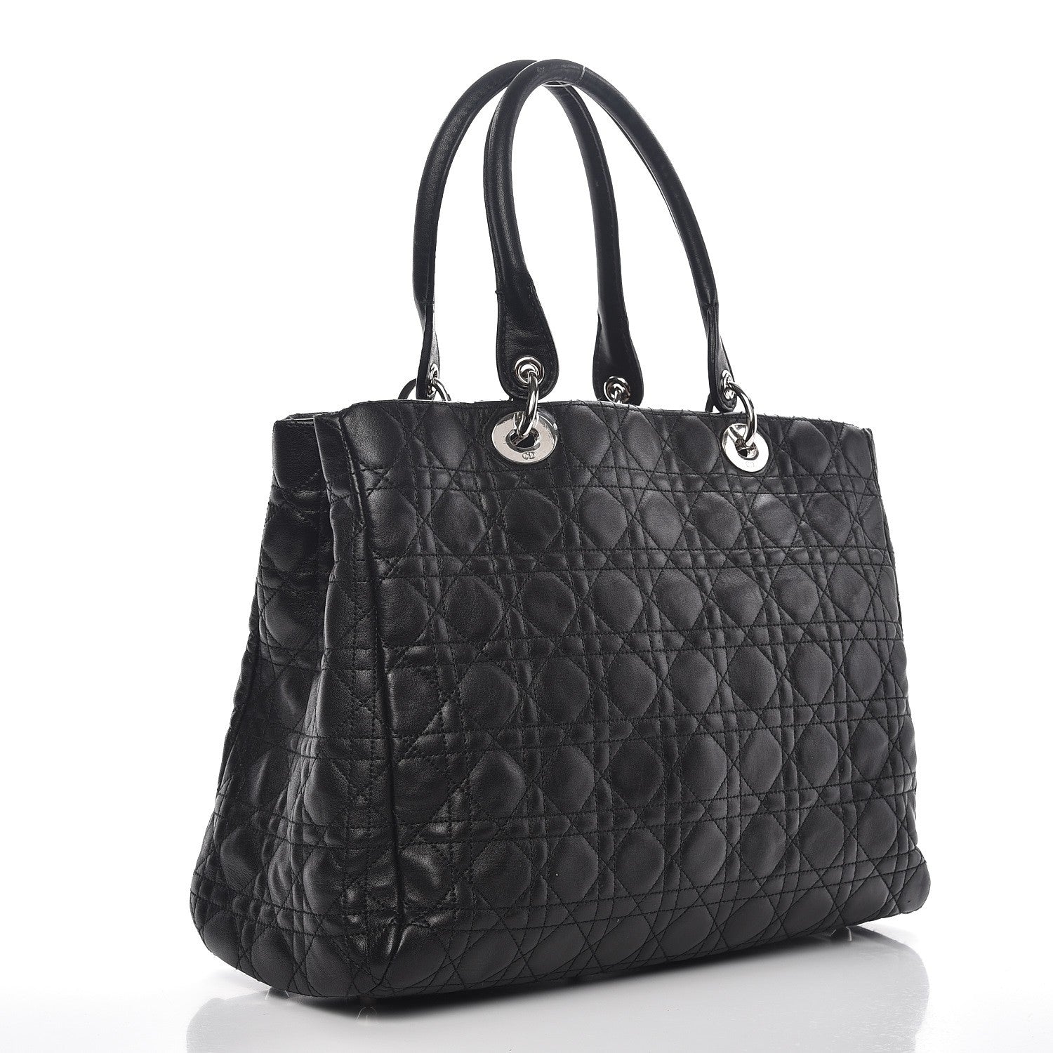 Christian Dior Lambskin Cannage Large Soft Lady Dior Shopping Tote Black 3 of 11