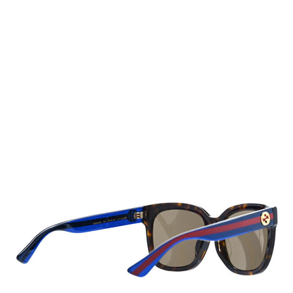 Gucci Square Frame Glitter Sunglasses GG0034SA Tortoise Blue 3 of 7