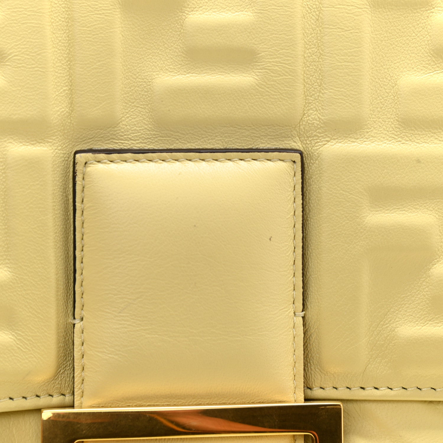 Fendi Nappa FF 1974 Embossed Large Baguette Banana 12 of 12