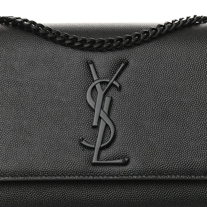 Saint Laurent Grain De Poudre Small Monogram Kate Satchel Black 8 of 9