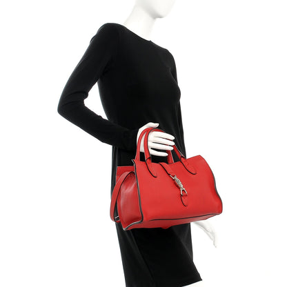 Gucci Soft Calfskin Small Jackie Top Handle Bag Hibiscus Red 2 of 10
