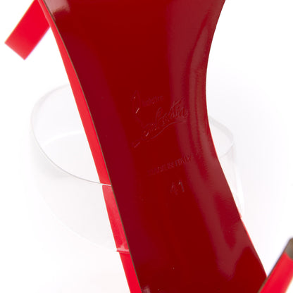 Christian Louboutin Matt Patent PVC Just Nodo 85 Slide Sandals 41 Fluo 7 of 8