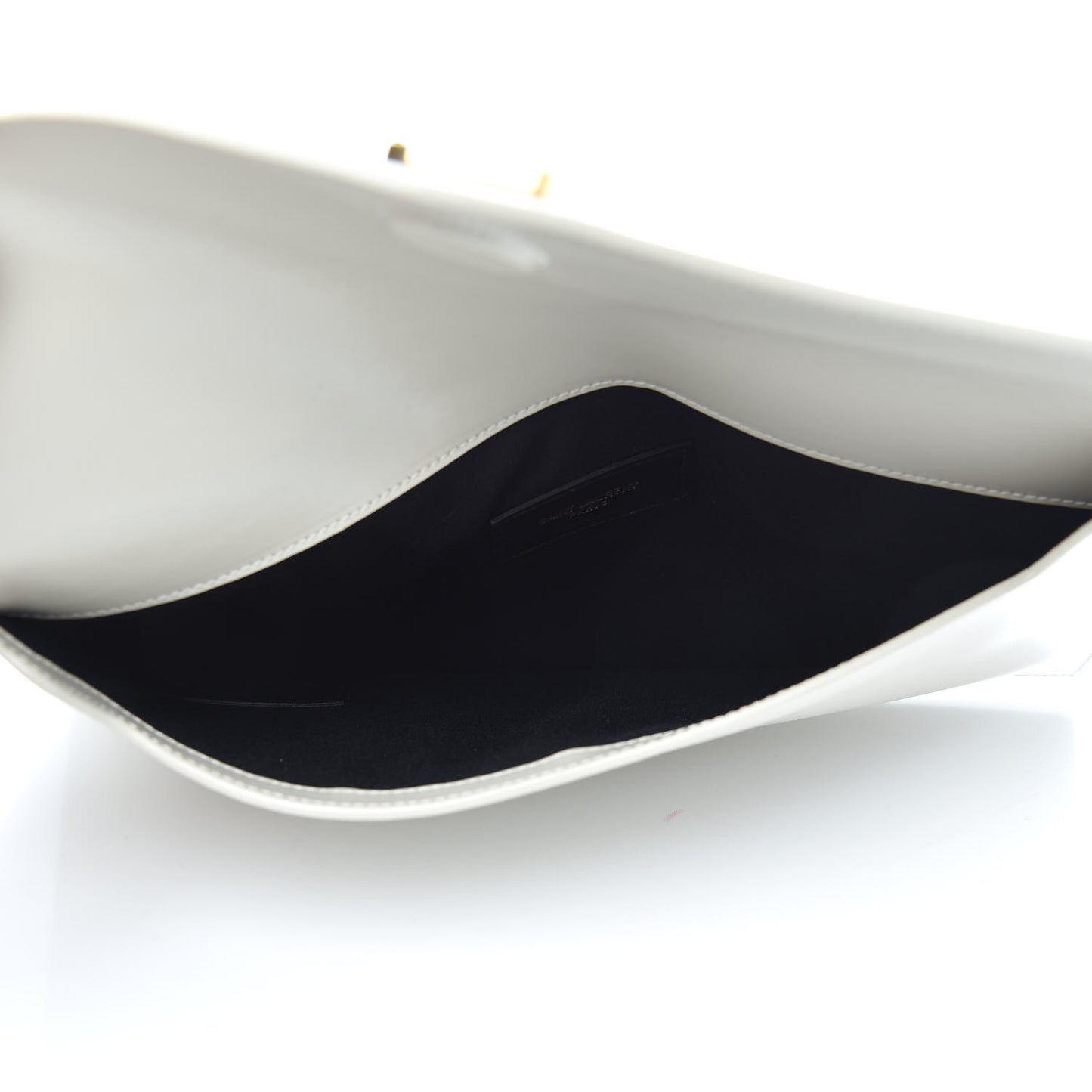 Smooth Shiny Calfskin Uptown Pouch Crema Soft