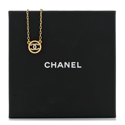 Chanel Pearl Crystal CC Pendant Necklace Gold 7 of 7
