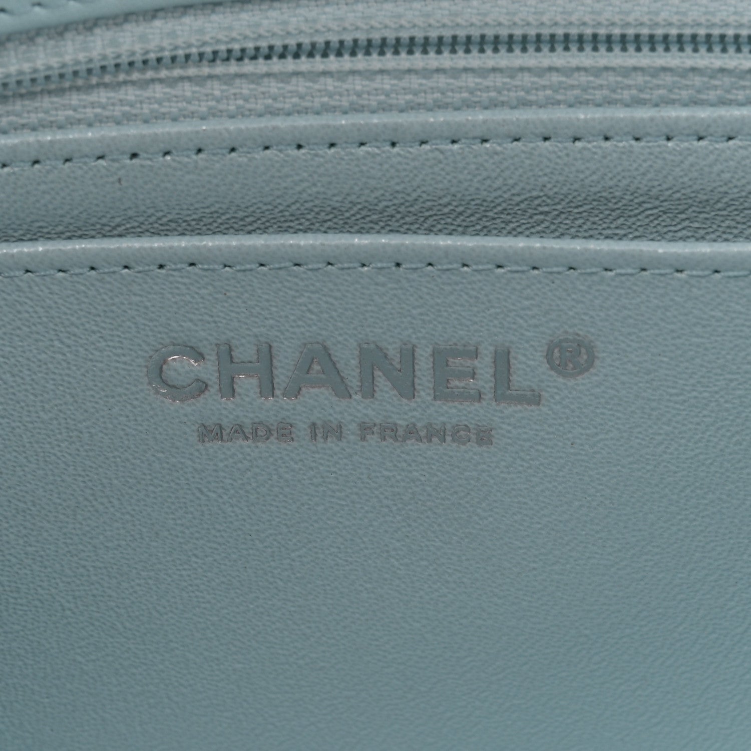 Chanel Perforated Lambskin Quilted Mini Rectangular Flap Light Blue Light Purple White 6 of 11