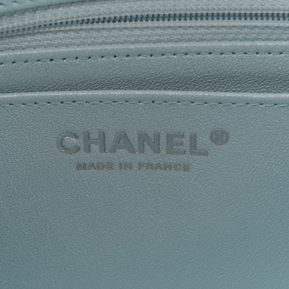 Chanel Perforated Lambskin Quilted Mini Rectangular Flap Light Blue Light Purple White 6 of 11