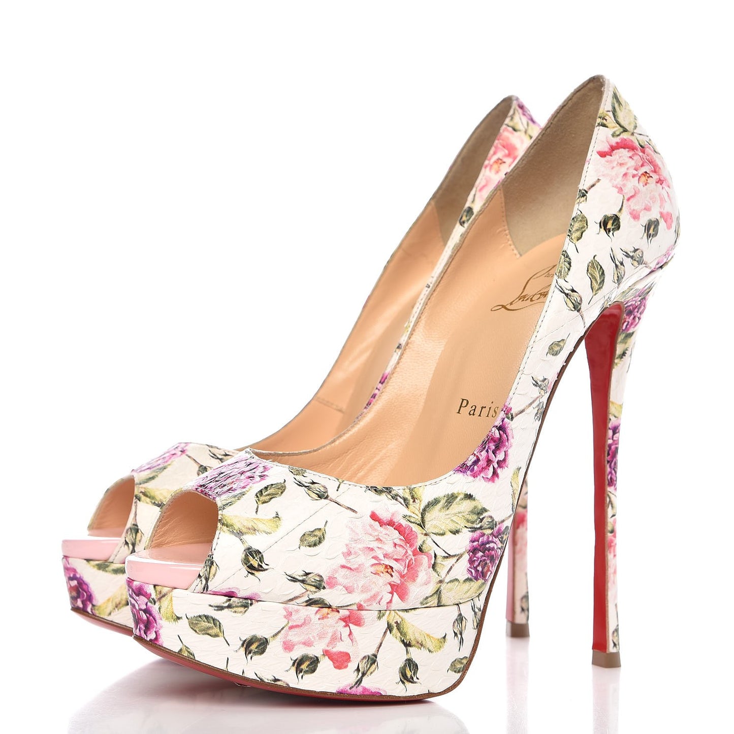 Watersnake Fiori Fetish Peep 150 Pumps 38.5 Latte Pompadour
