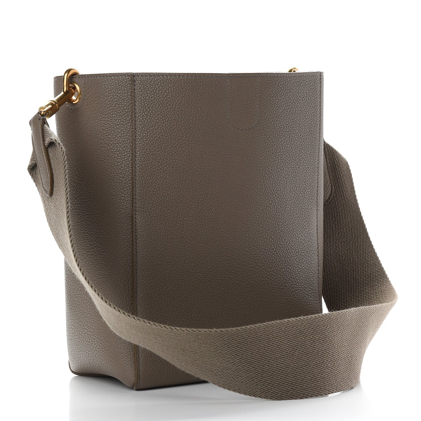Soft Grained Calfskin Small Sangle Bucket Bag Taupe