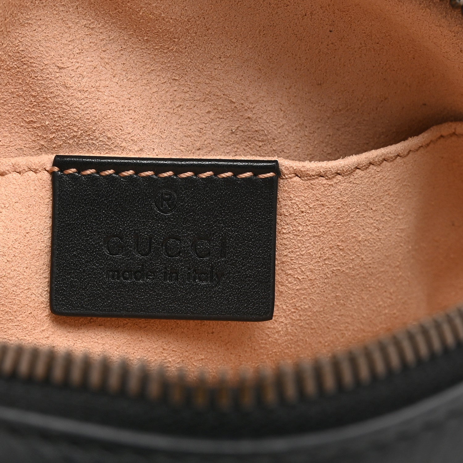 Gucci Calfskin Matelasse GG Marmont Belt Bag 85 34 Black 6 of 12