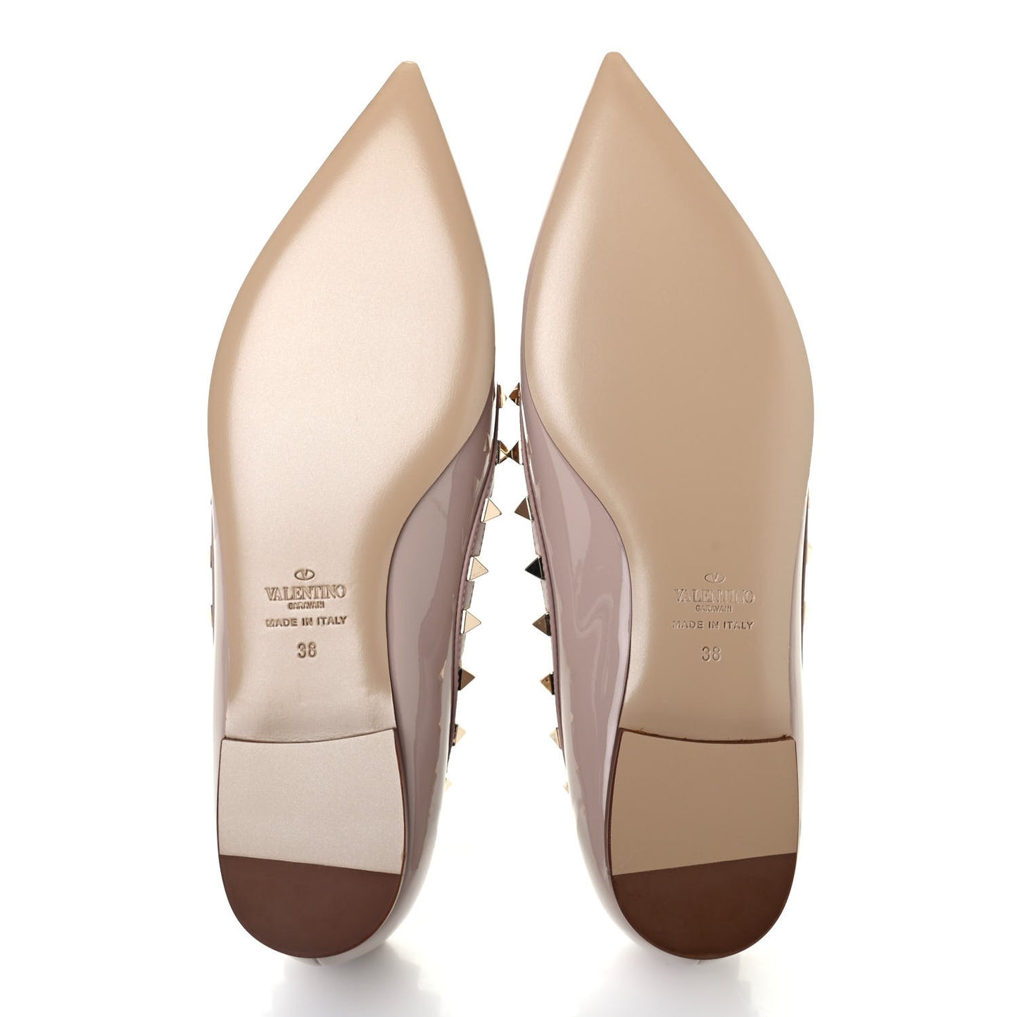 Patent Rockstud Ballerina Flats 38 Poudre