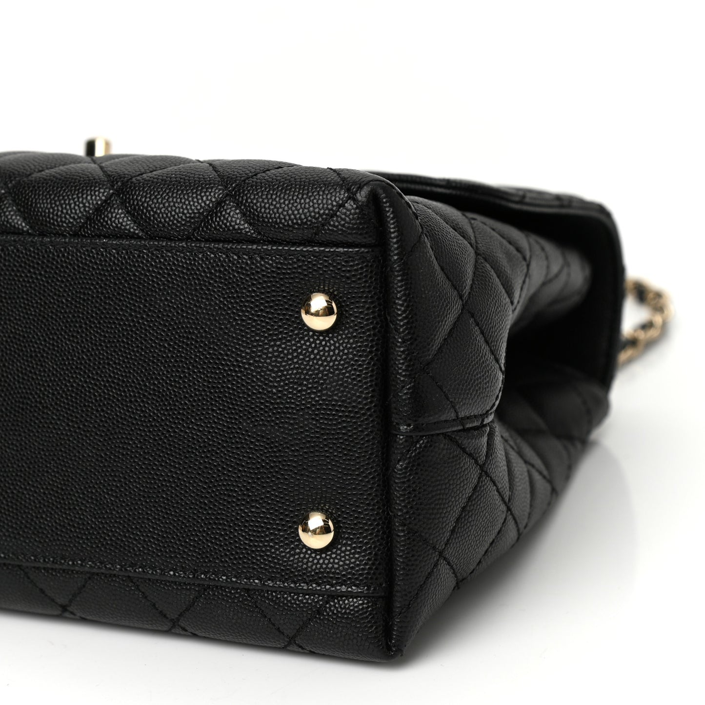 Caviar Quilted Medium Coco Handle Flap Black