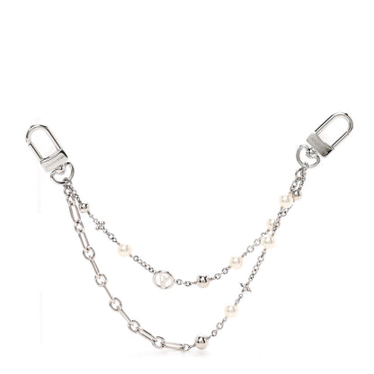Louis Vuitton Metal Pearl Chain Midnight Bag Charm Silver 1 of 4