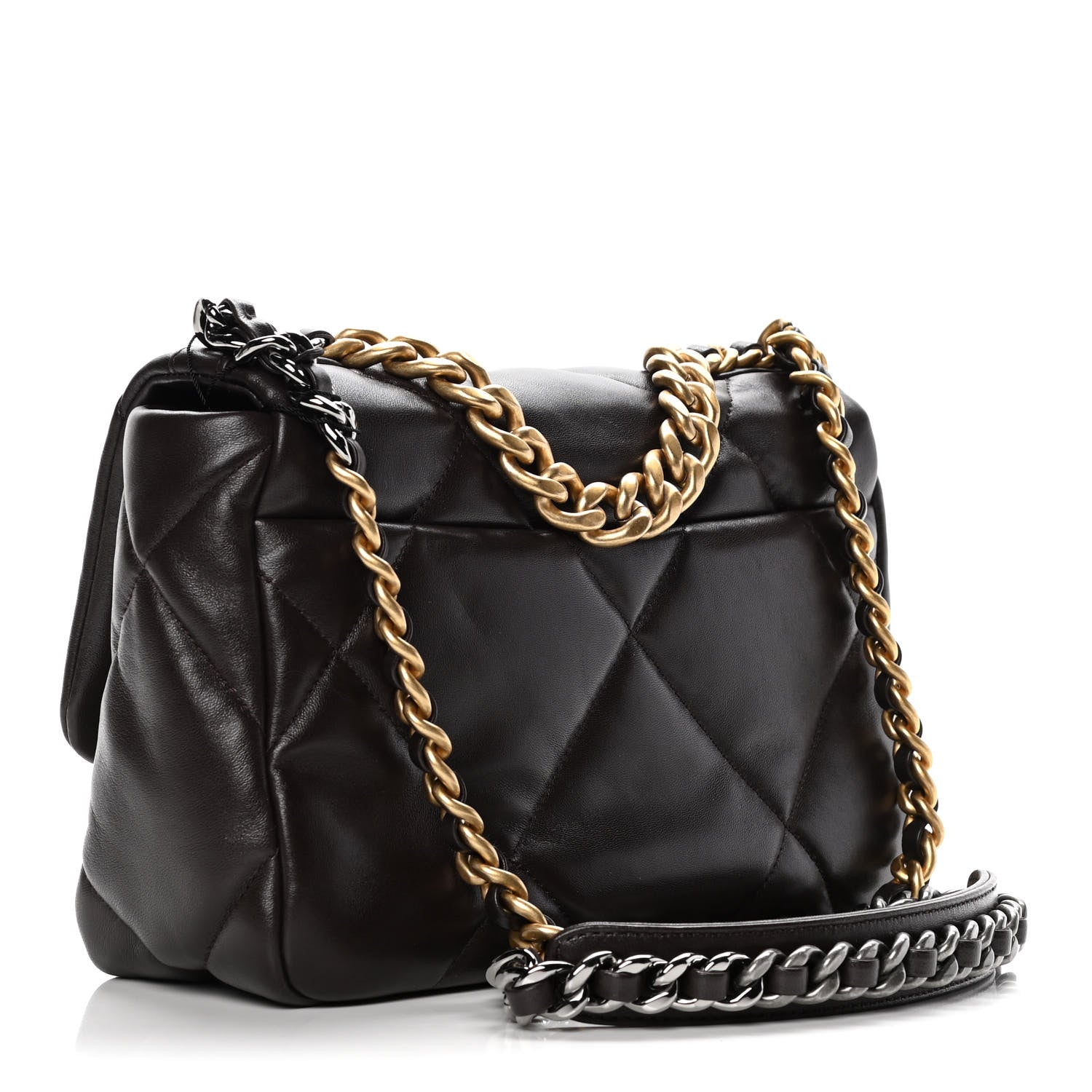 Chanel Lambskin Quilted Medium Chanel 19 Flap Dark Brown 3 of 10