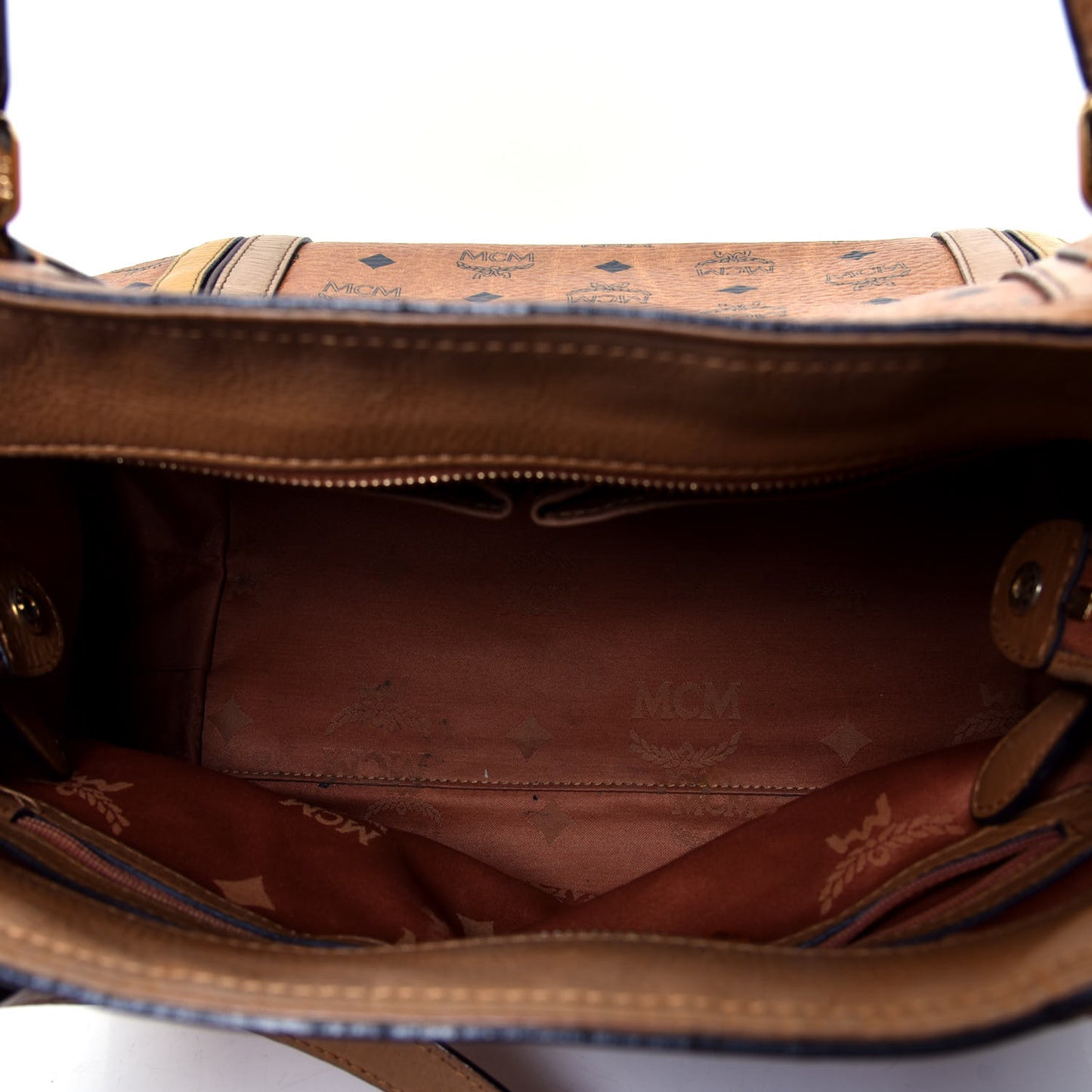 Visetos Striped Tote Cognac