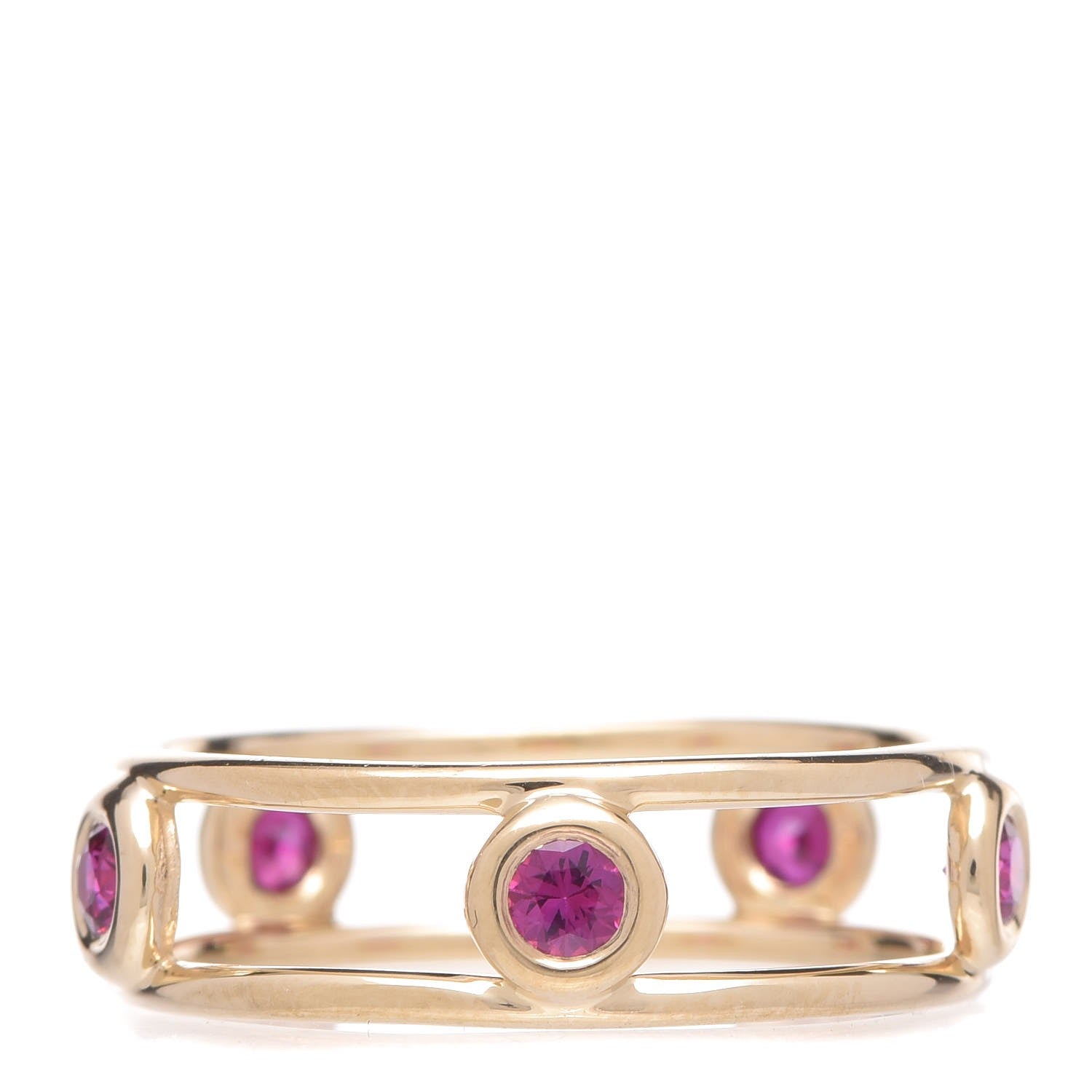 Tiffany 18K Yellow Gold Ruby Elsa Peretti Color By The Yard Ring 52 6 1 of 4