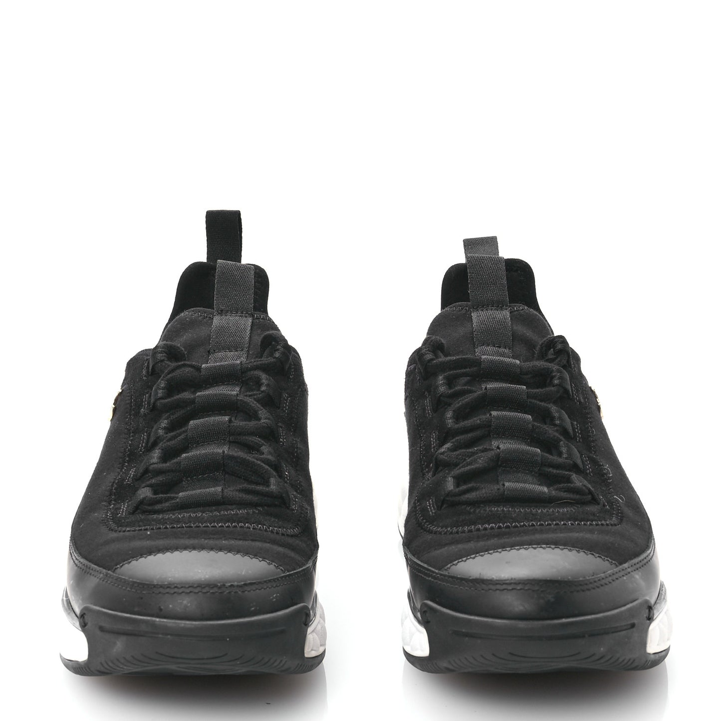 Velvet Calfskin Mixed Fibers CC Sneakers 40 Black