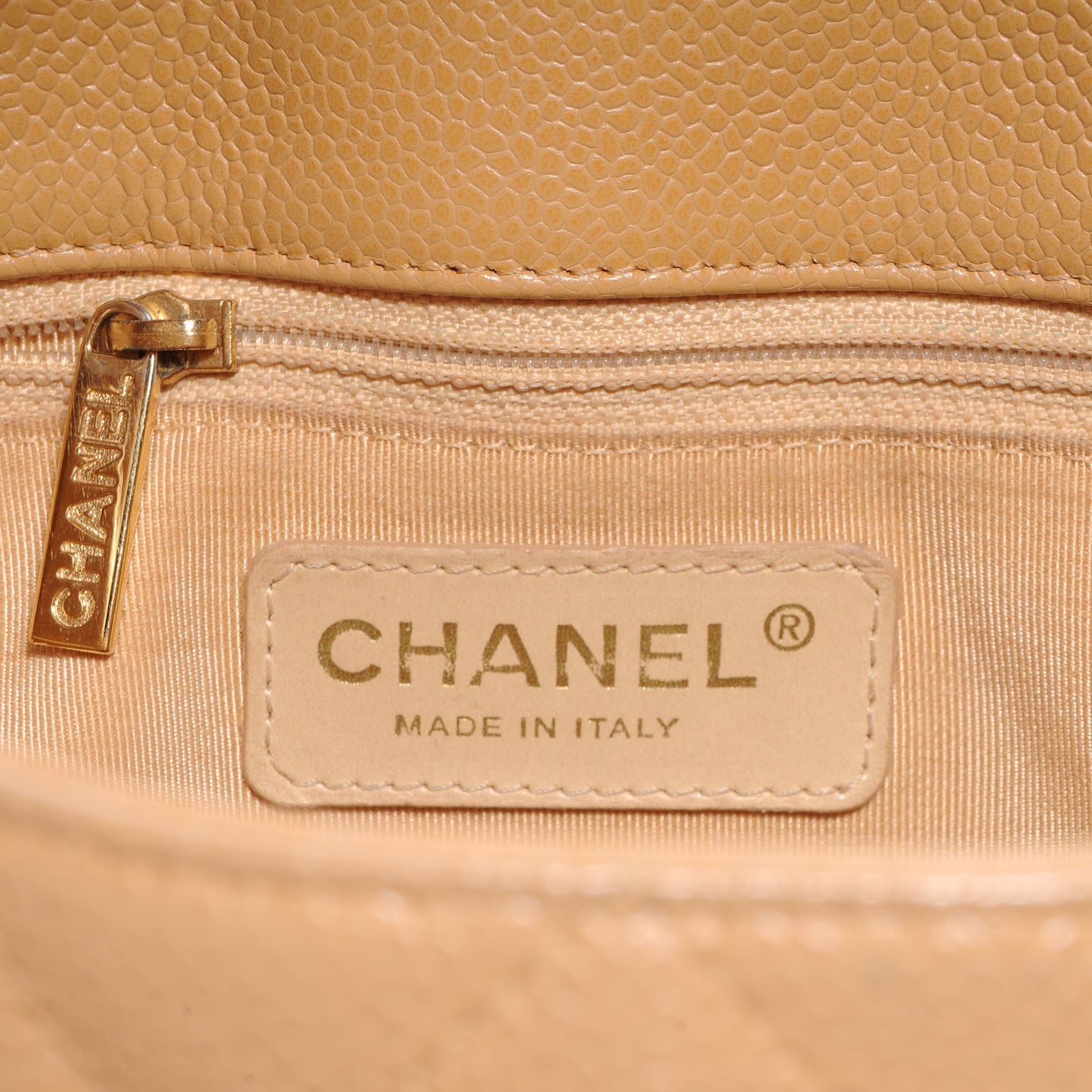 Caviar Petit Shopping Tote PST Beige