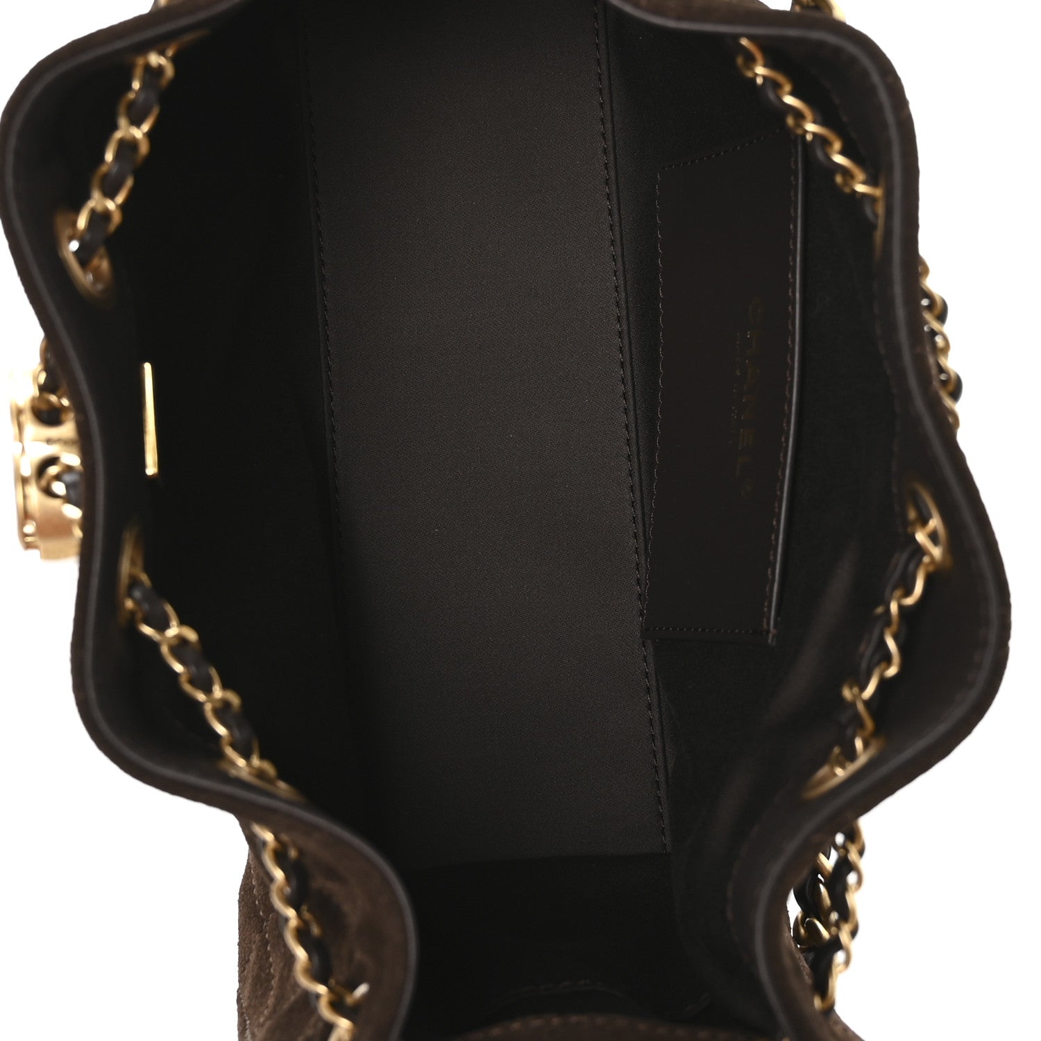 Chanel Suede Quilted Mini Chanel 25 Handbag Dark Brown 9 of 21