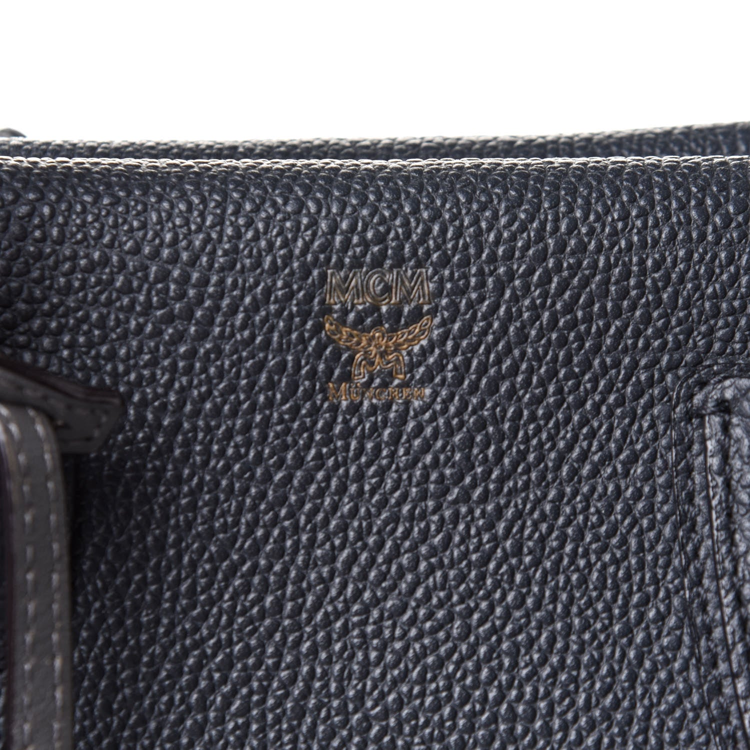 MCM Grained Calfskin Medium Milla Tote Phantom Grey 8 of 14
