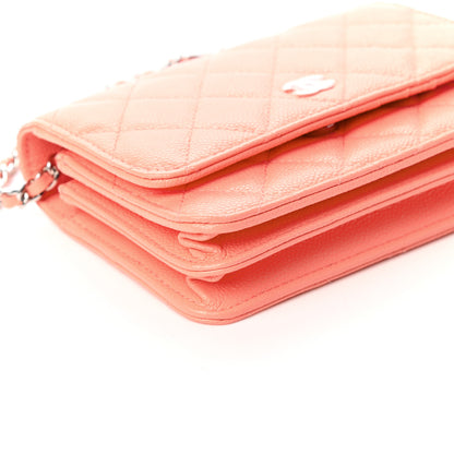 Chanel Caviar Quilted Mini Wallet On Chain WOC Coral 8 of 9
