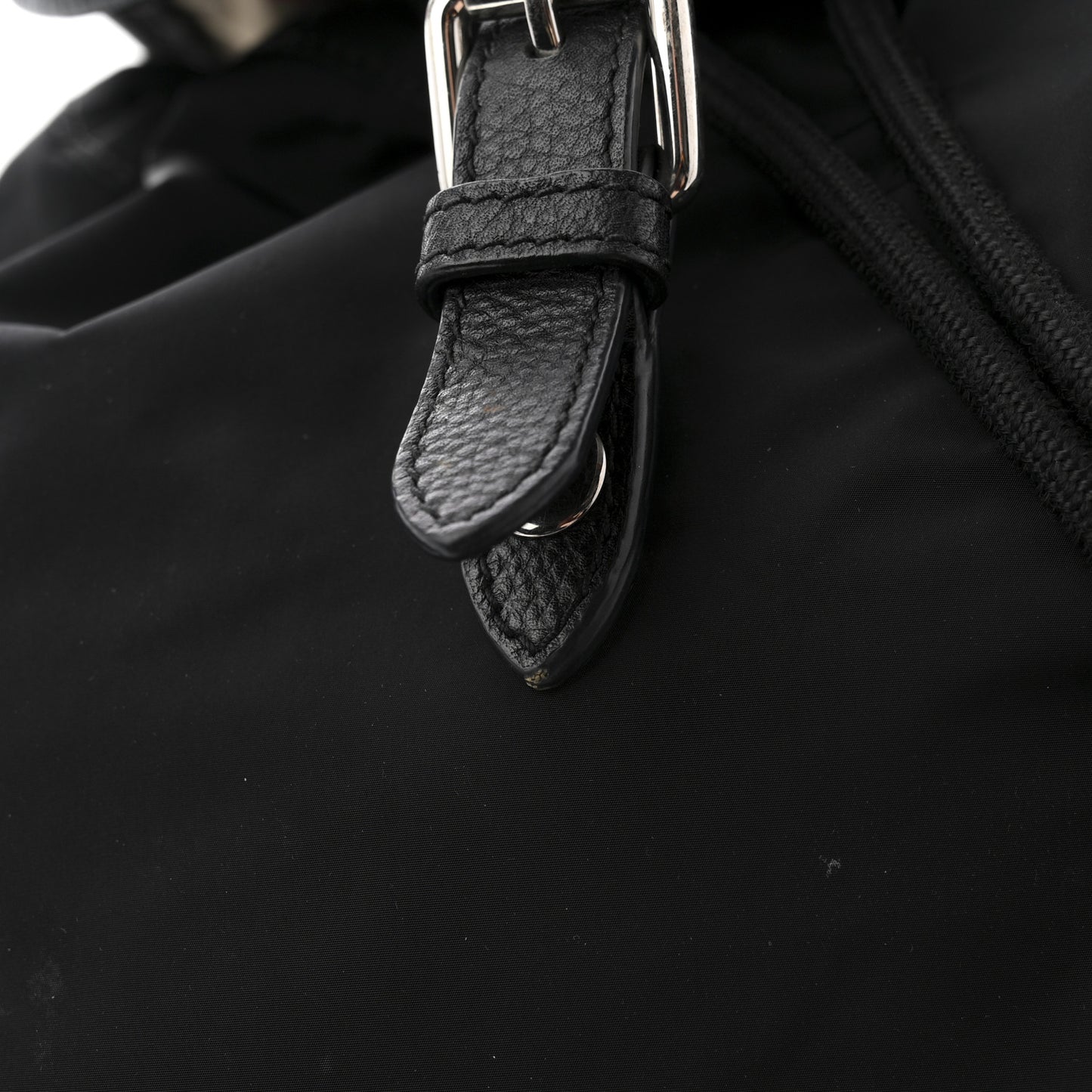 Nylon Grained Calfskin Watson Diaper Bag Black