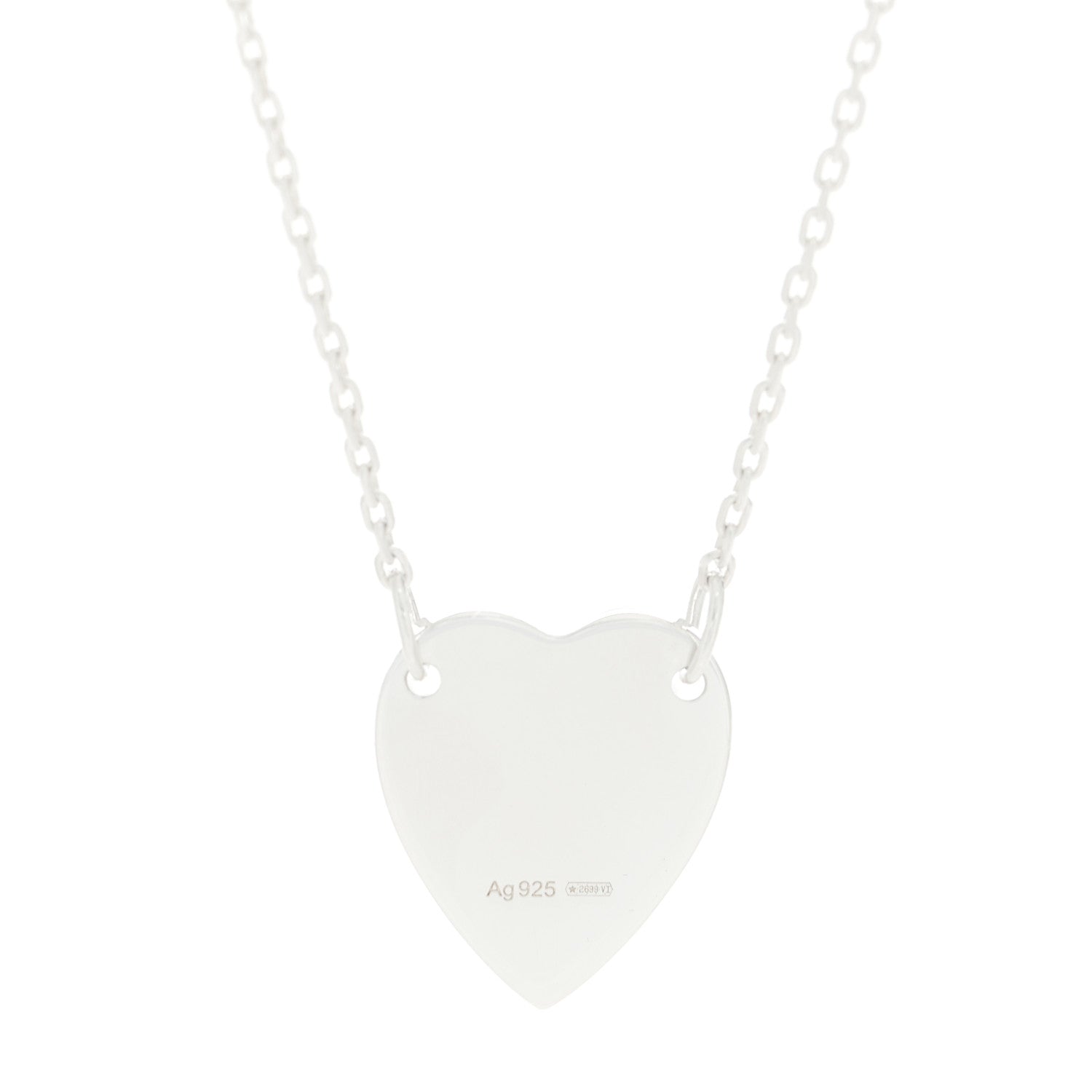 Gucci Sterling Silver Trademark Heart Pendant Necklace 4 of 5