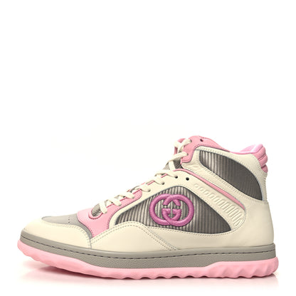 Gucci Dali Calfskin Mesh Women's Mac80 Hightop Sneakers 39 Off White Grey Sky Light Rose 1 of 8
