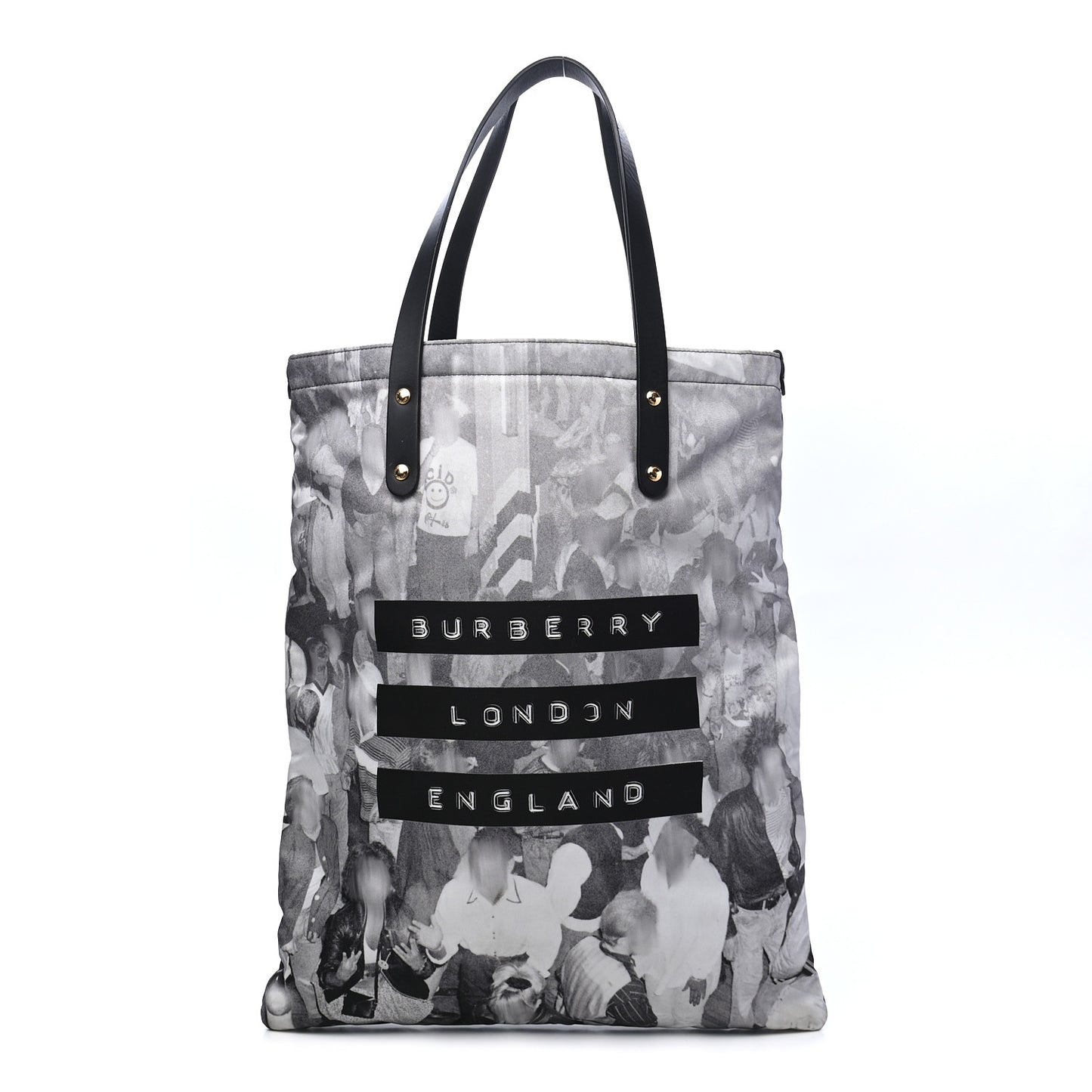 Nylon London Montage Print Flat Tote Bag Black