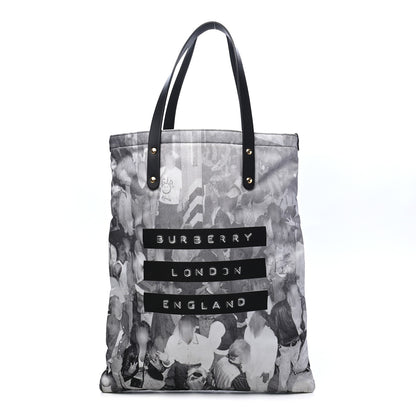 Burberry Nylon London Montage Print Flat Tote Bag Black 1 of 8