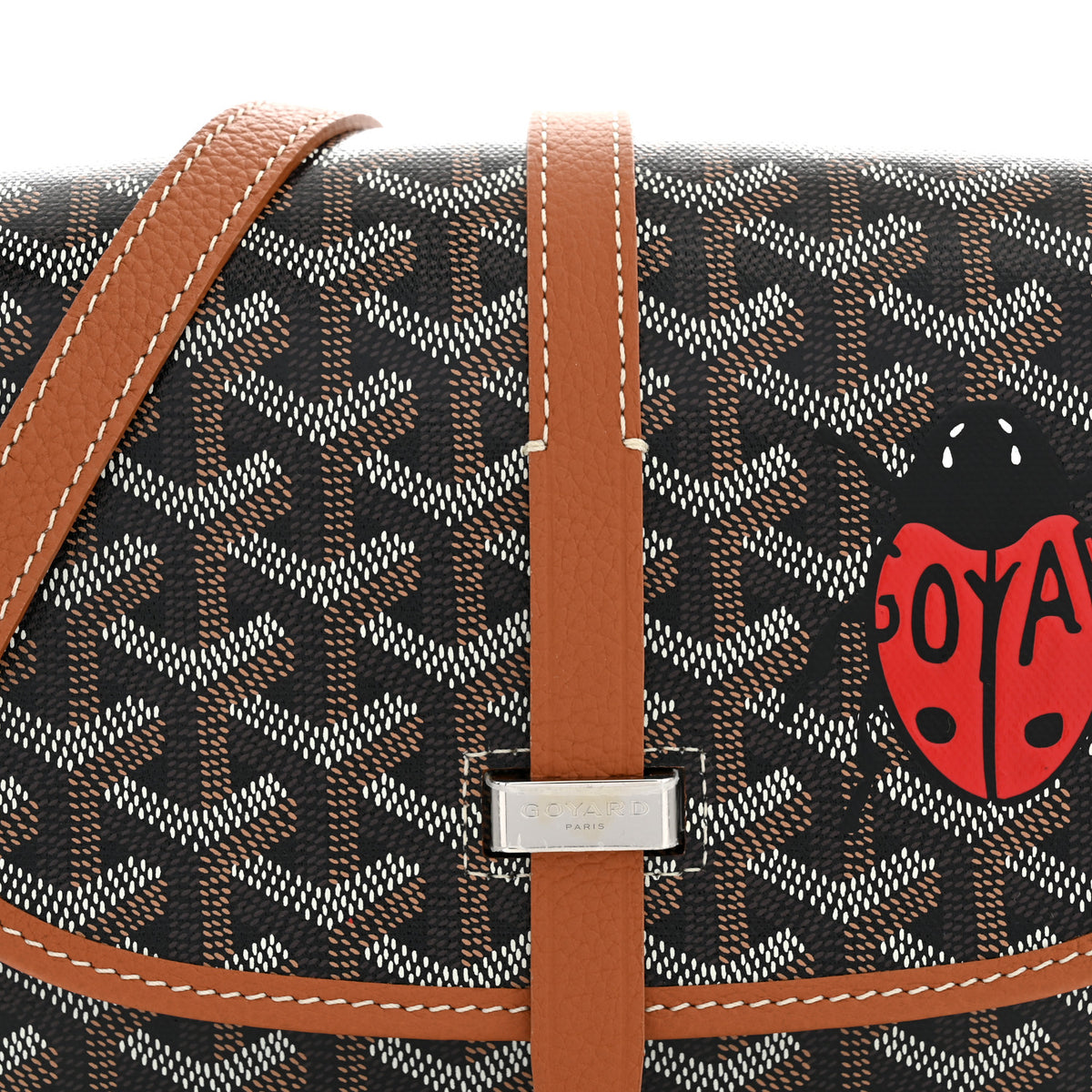 Goyardine Coeur Belvedere II PM Messenger Bag Black Gold