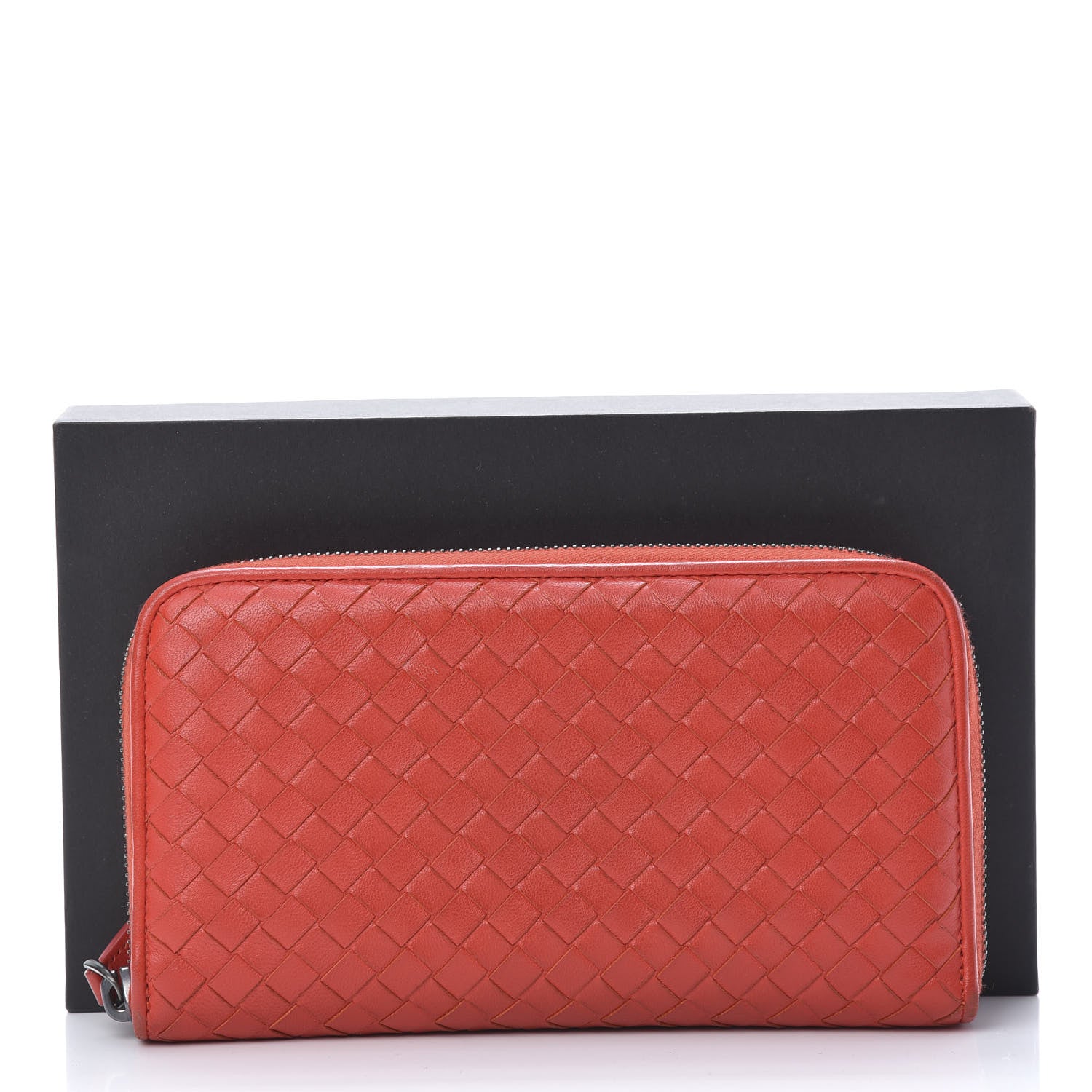 Bottega Veneta Nappa Intrecciato Zip Around Wallet Red 13 of 13