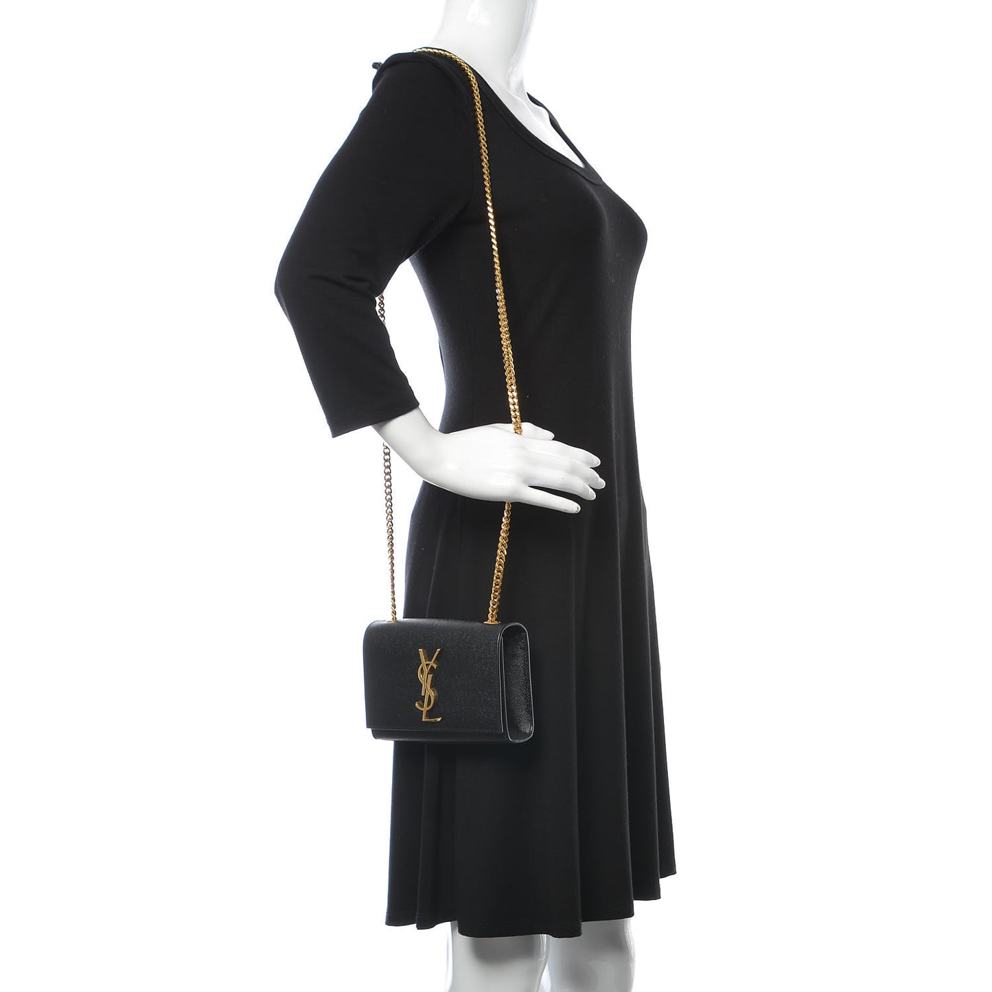 Grain De Poudre Small Monogram Kate Satchel Black