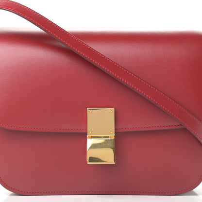 Celine Box Calfskin Medium Classic Box Flap Bag Red 8 of 13