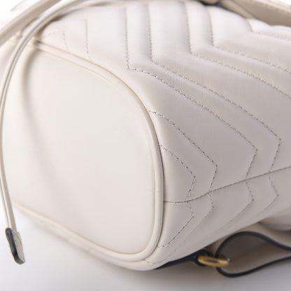 Gucci Calfskin Matelasse GG Marmont Flap Backpack White 6 of 11