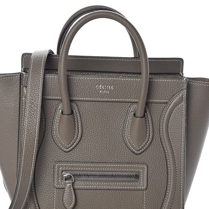 Celine Drummed Calfskin Nano Luggage Souris 7 of 9