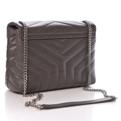 Saint Laurent Calfskin Y Quilted Monogram Small Loulou Chain Satchel Earth 3 of 11