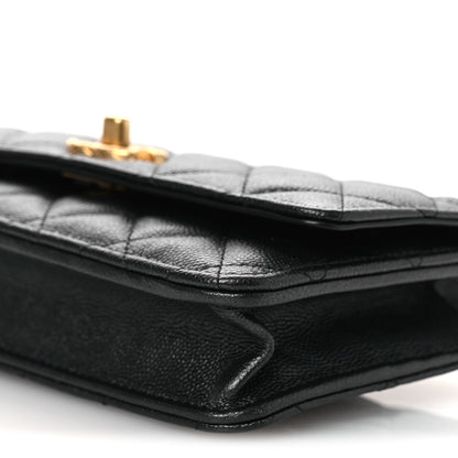 Chanel Pearly Caviar Quilted Fit For You Wallet On Chain WOC Black 11 of 13