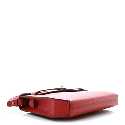 Hermes Evercolor Kelly Depeches 25 Pouch  Rouge Piment 4 of 10