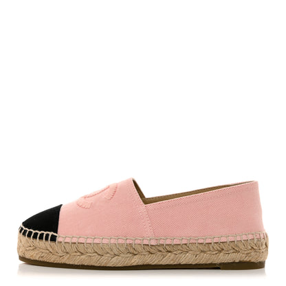 Chanel Denim Toile CC Espadrilles 36 Pink Black 1 of 9