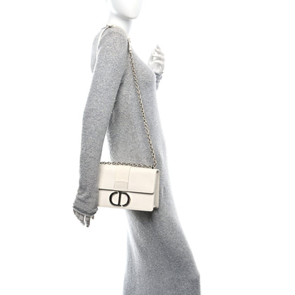 Christian Dior Grained Calfskin 30 Montaigne Chain Flap Bag White 2 of 9