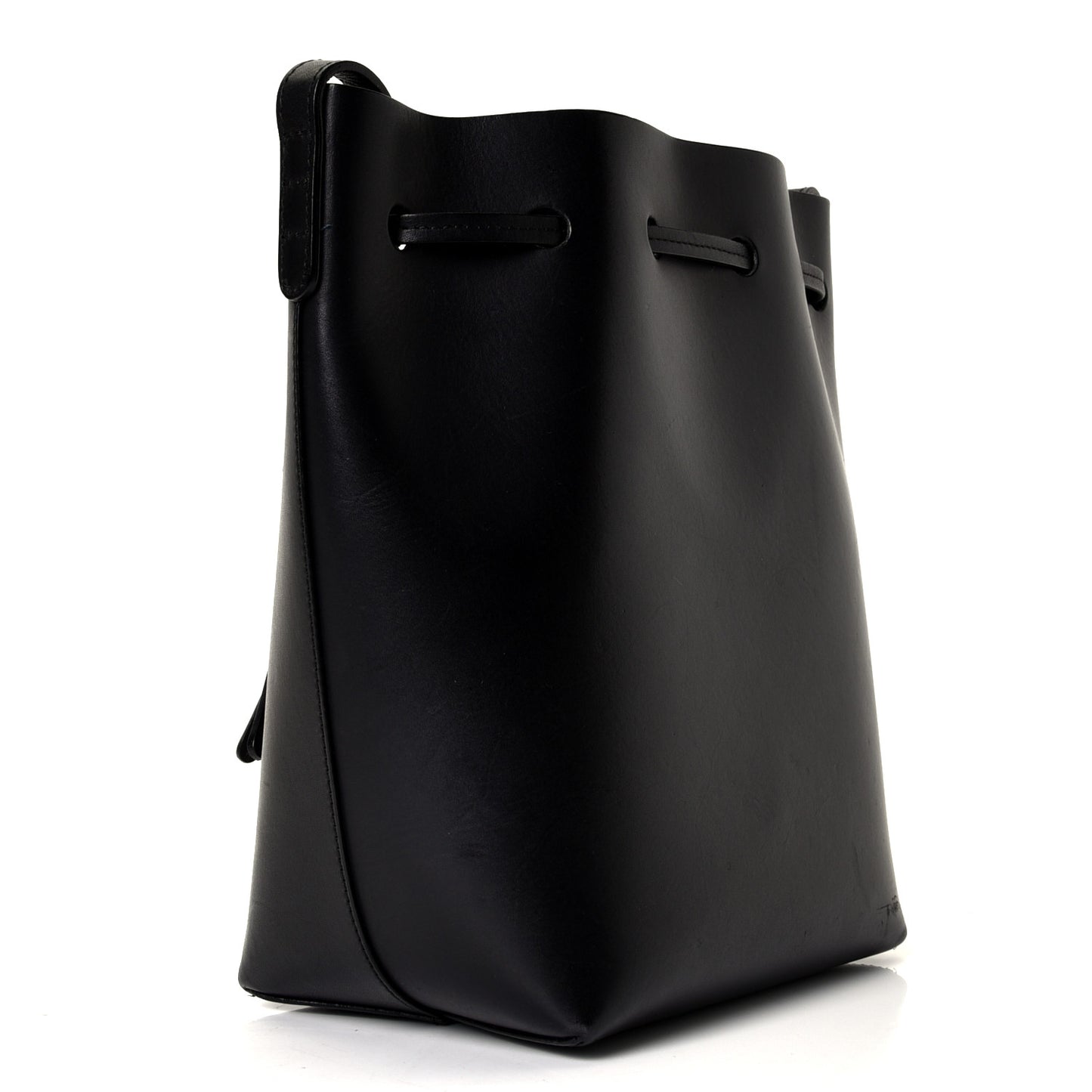 Vegetable Tanned Calfskin Mini Bucket Bag Black