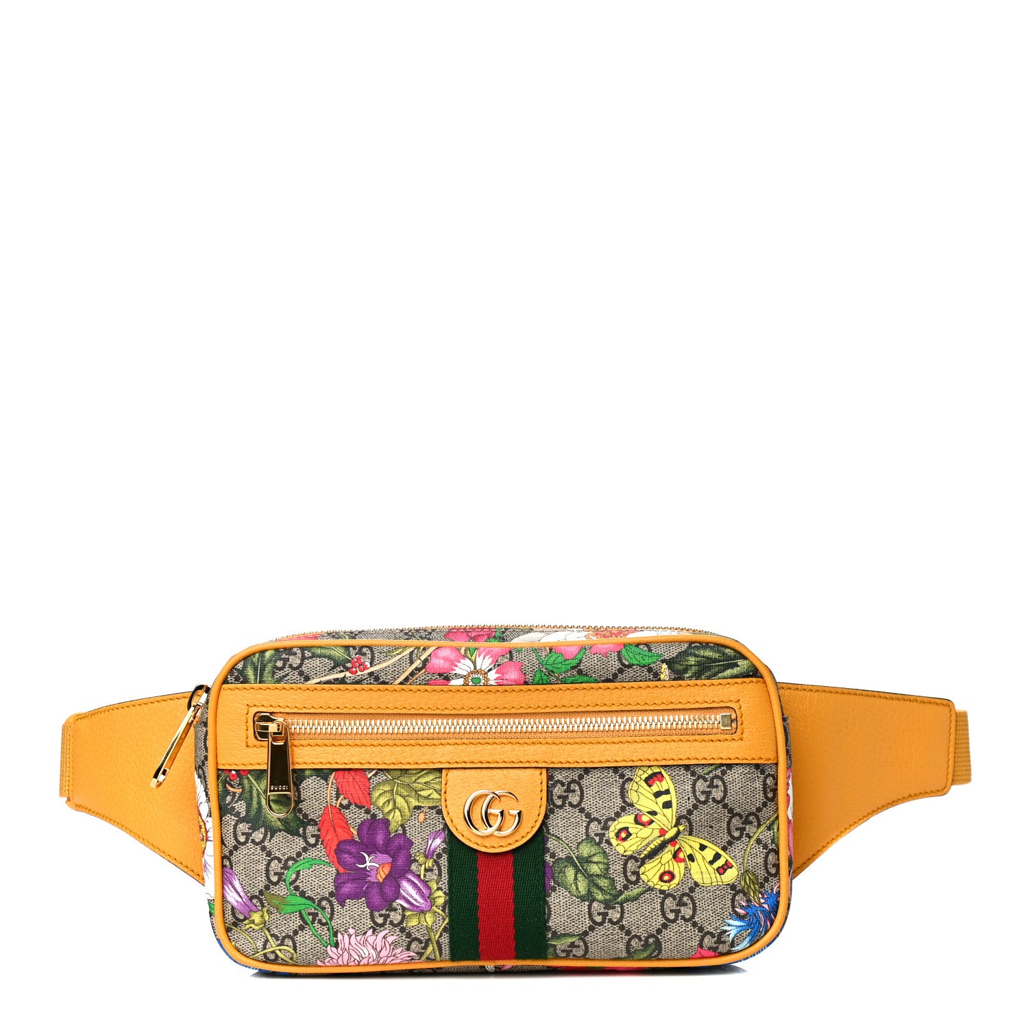 Gucci GG Supreme Monogram Flora Medium Ophidia Belt Bag Beige Multicolor Crop 1 of 11