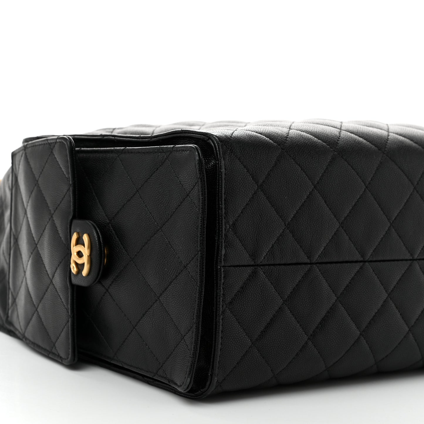 Caviar Quilted Medium Chanel 25 Handbag Black