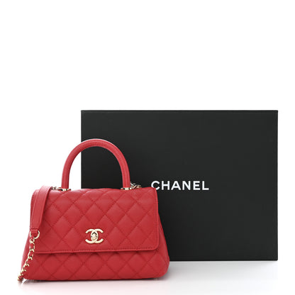 Chanel Caviar Quilted Mini Coco Handle Flap Red 13 of 13