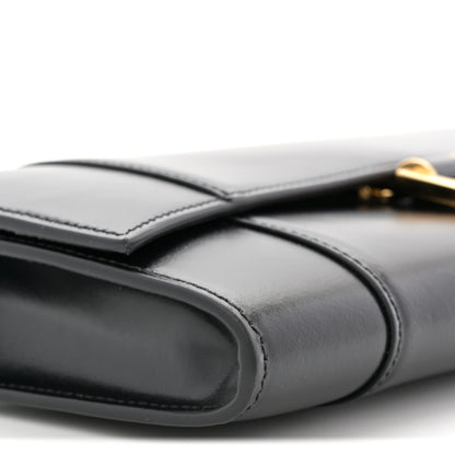 Balenciaga Shiny Calfskin Top Handle Hourglass Clutch Black 7 of 8