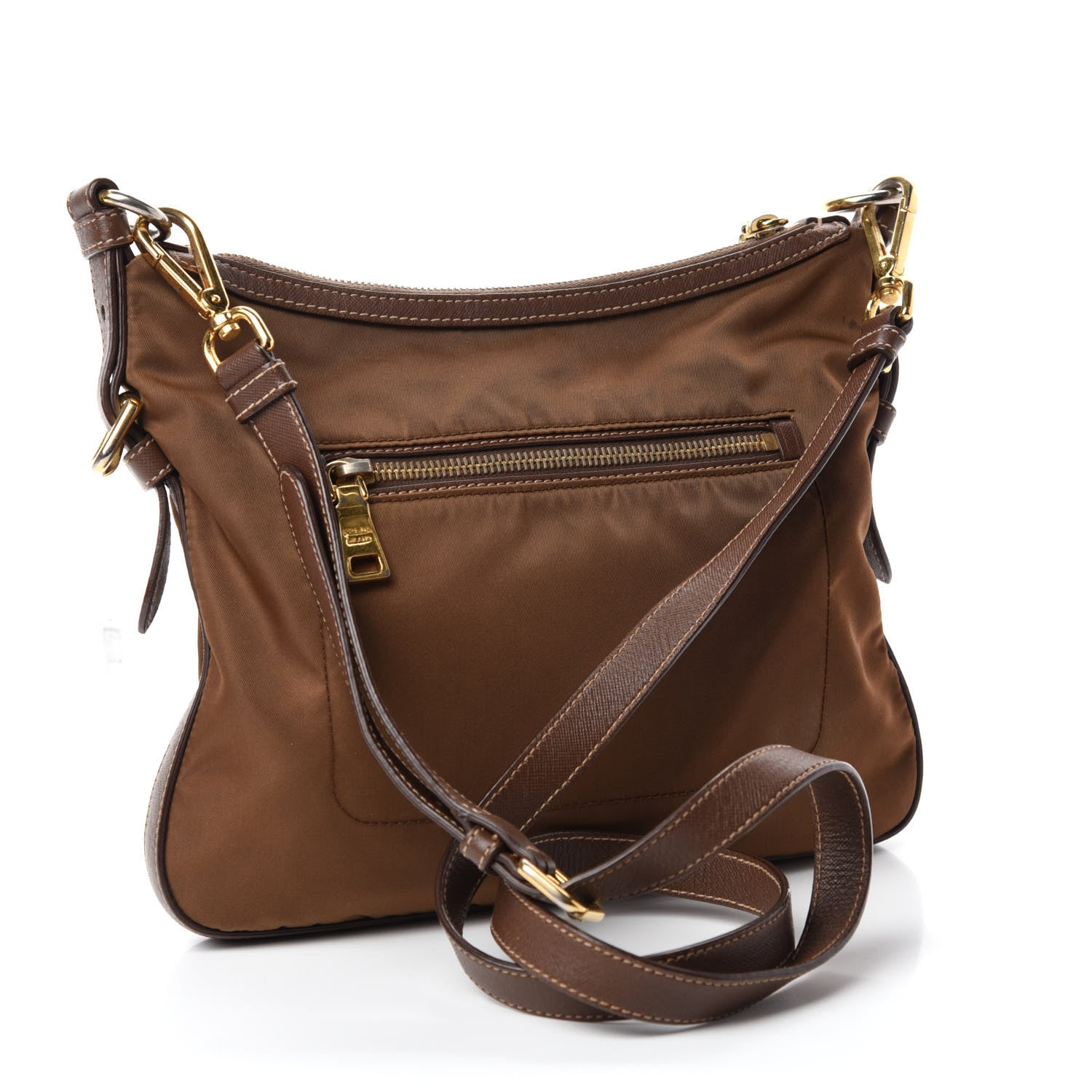 Prada Tessuto Nylon Saffiano Messenger Bag Corinto 3 of 10