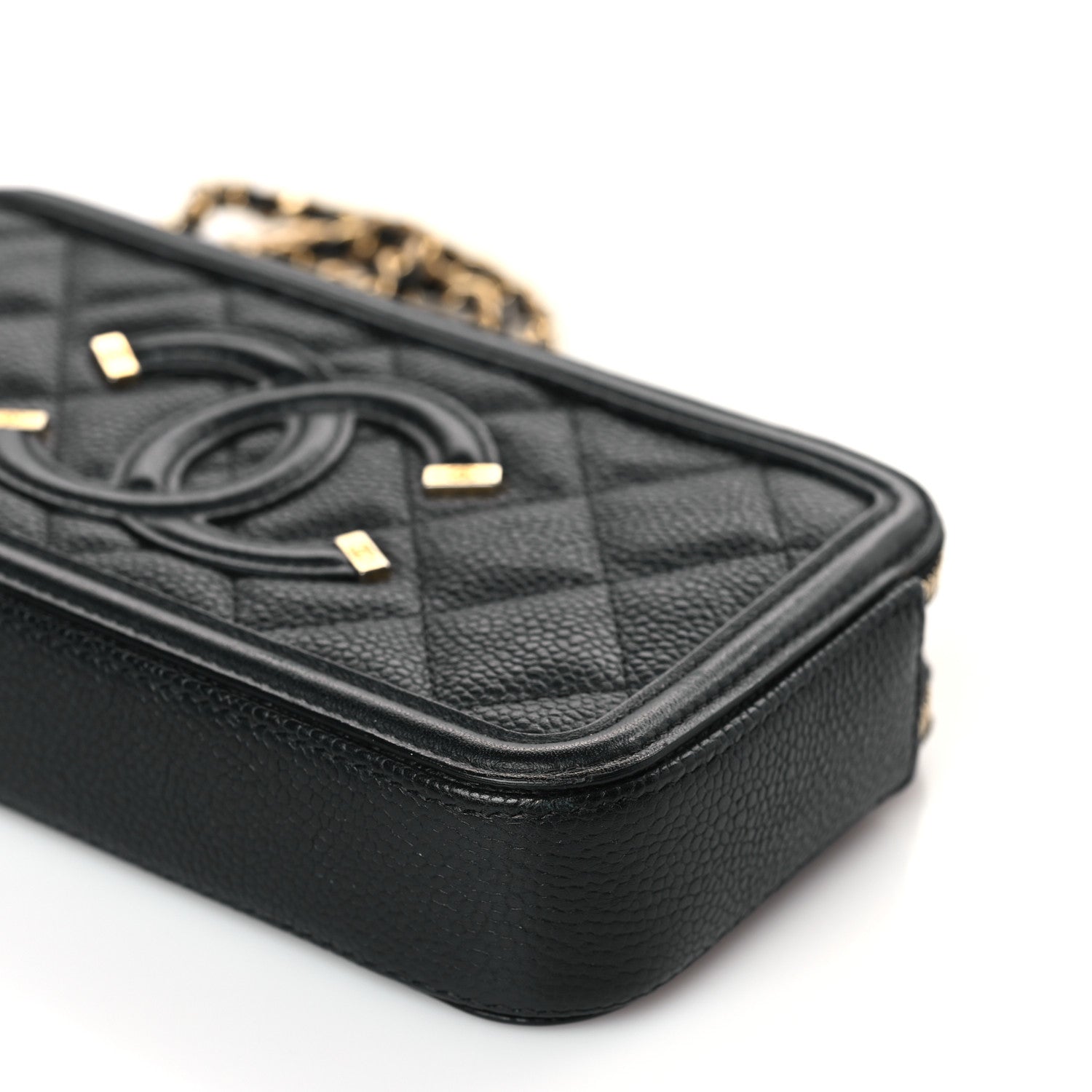 Chanel Caviar Quilted CC Filigree Clutch With Chain Black 10 of 10