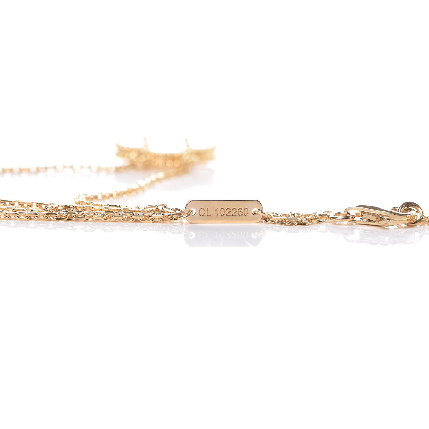 18K Yellow Gold Mother of Pearl Vintage Alhambra Pendant Necklace