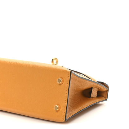 Hermes Chevre Chamkila Mini Kelly Sellier 20 Jaune D'or 10 of 10